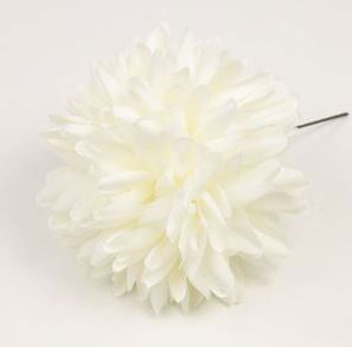 Fleur de Flamenco Chrysanthème. Blanc. 12cm